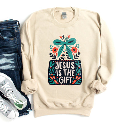 Jesus Is The Gift Floral Sweatshirt